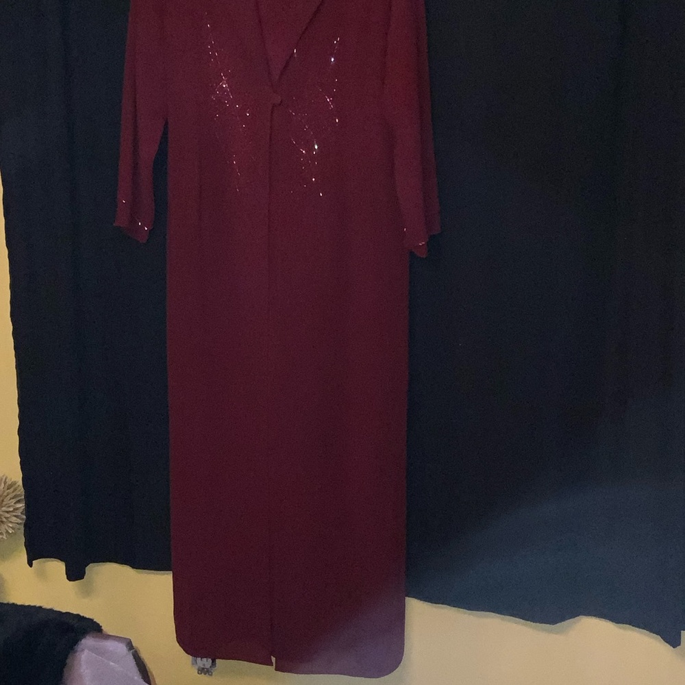 Gilani Glam Red Sequin Embellished Vest&Dress